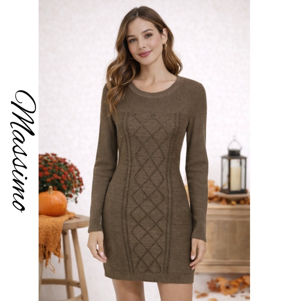 Brown/tan massimo sweater dress